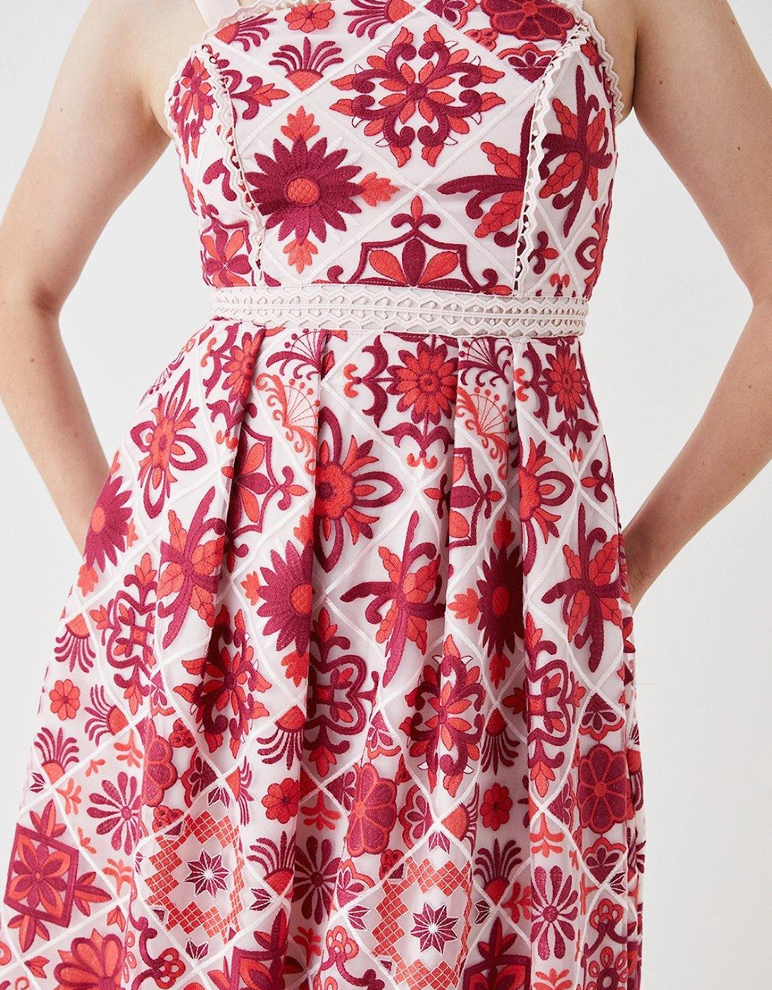 Tile Embroidered Sundress