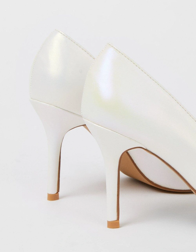 Plain Medium Heel Pointed Court Shoes