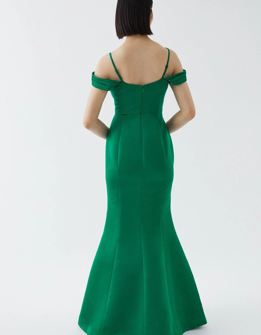 Corset Bardot Structured Satin Dress