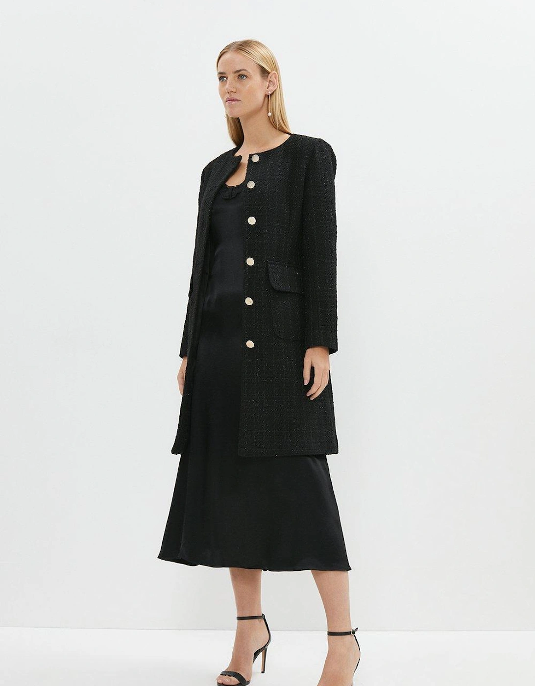 Boucle Formal Collarless Coat, 5 of 4