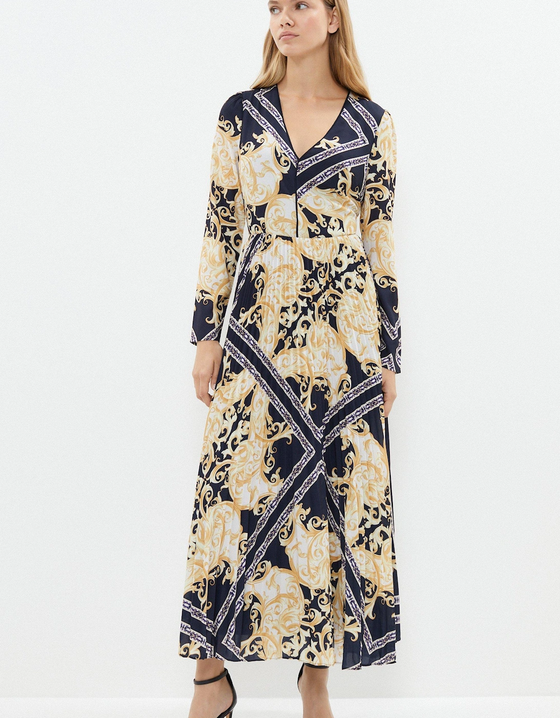 Printed Tipped V Neck Maxi Dress, 5 of 4