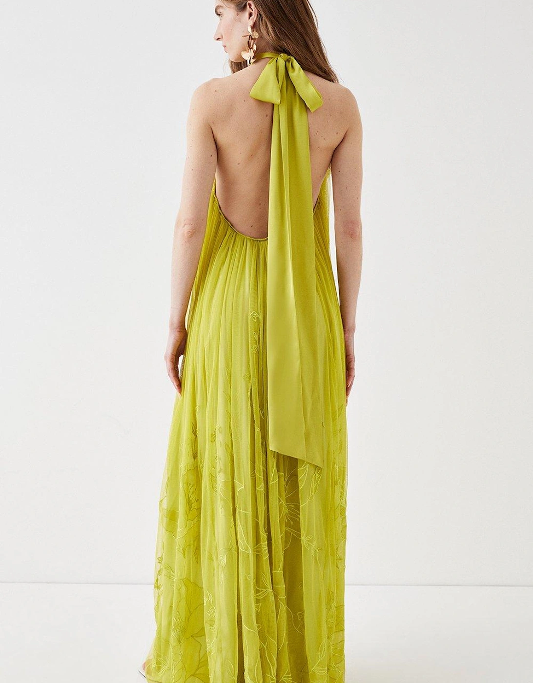 Alexandra Farmer Embroidered Lily Trapeze Maxi Dress