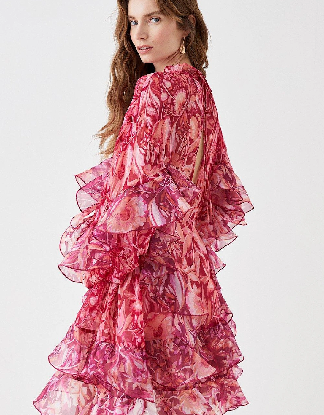Alexandra Farmer Organza Ruffle Mini Dress
