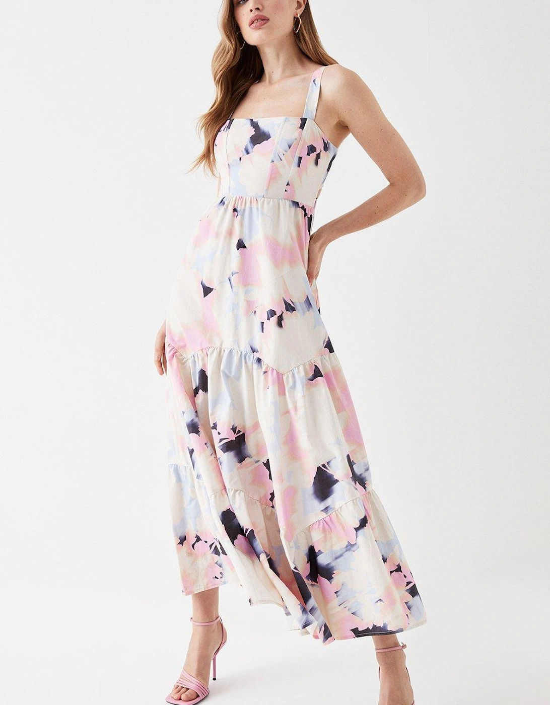 Button Back Tiered Cotton Maxi Dress, 5 of 4