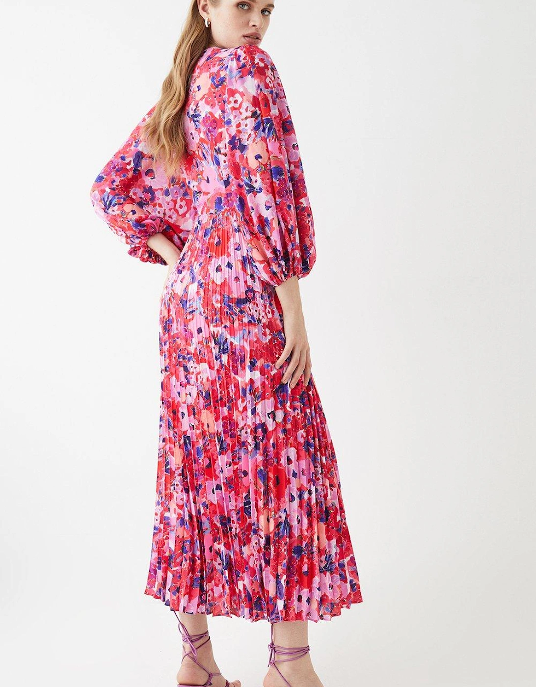 Premium Pleated Maxi Wrap Dress