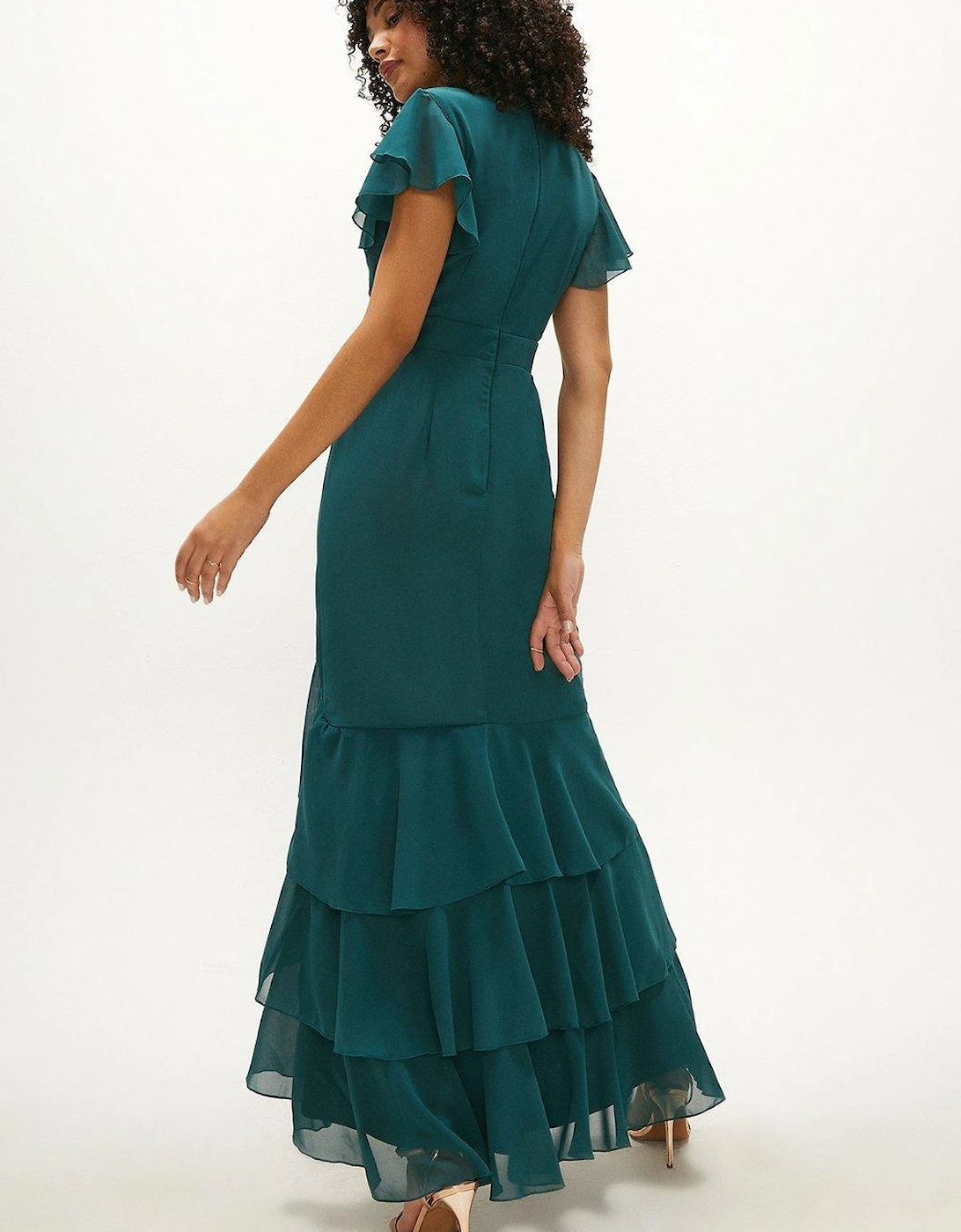 Tiered Hem Ruffle Maxi Dress