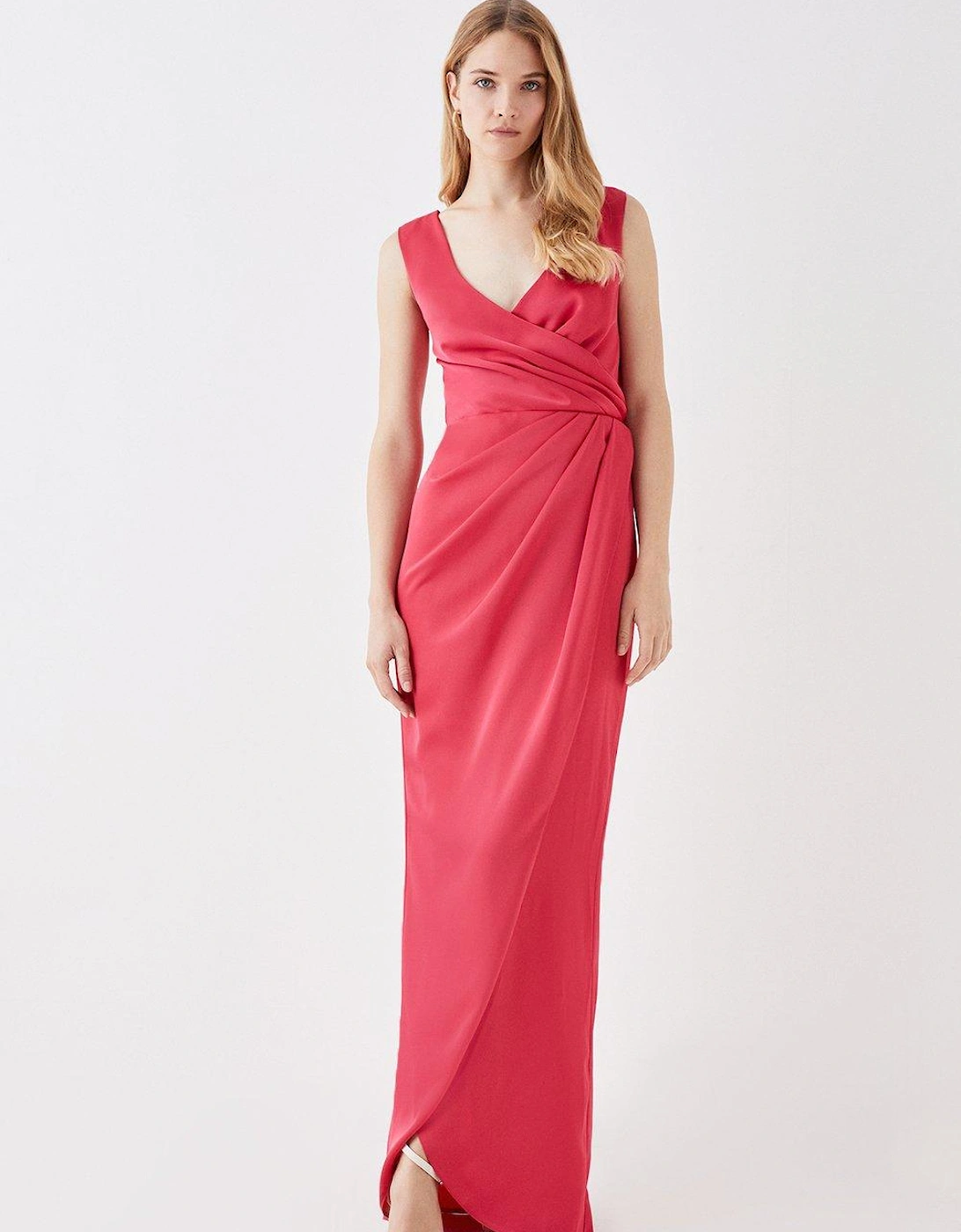 Ruched Waist Detail Satin Gown, 5 of 4