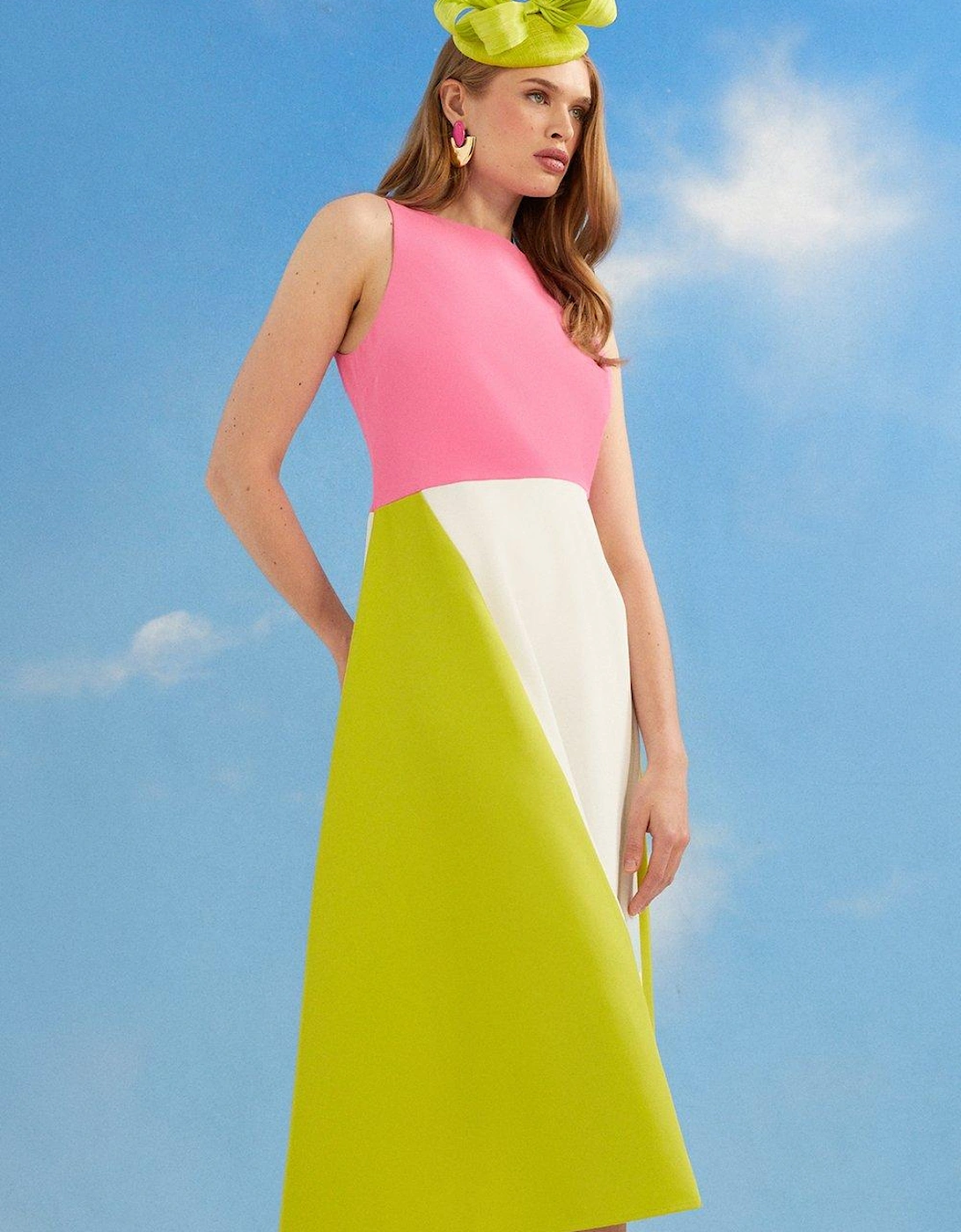Lisa Tan Colour Block Midi Dress, 6 of 5