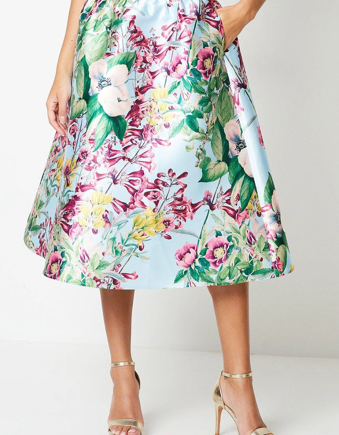 Floral Print Full Midi Skirt, 6 of 5