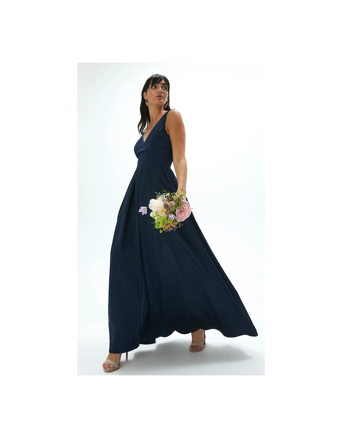 Full Skirted Satin Bridesmaid Maxi Dress, 5 of 4