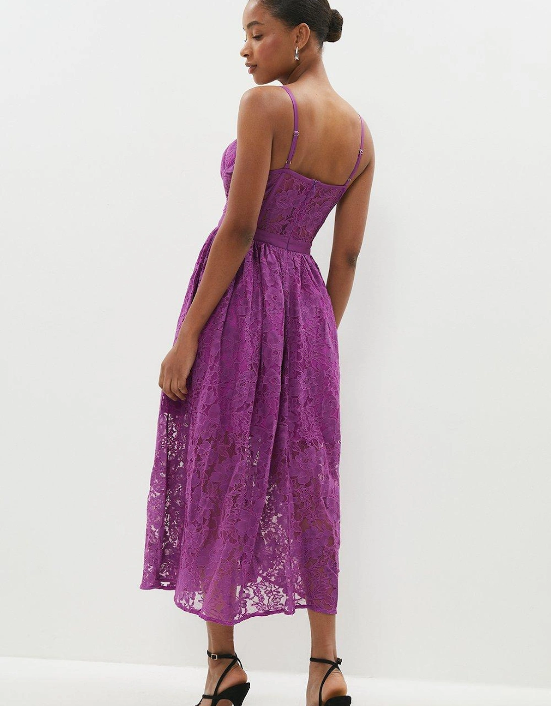 Lace Bustier Midi Dress