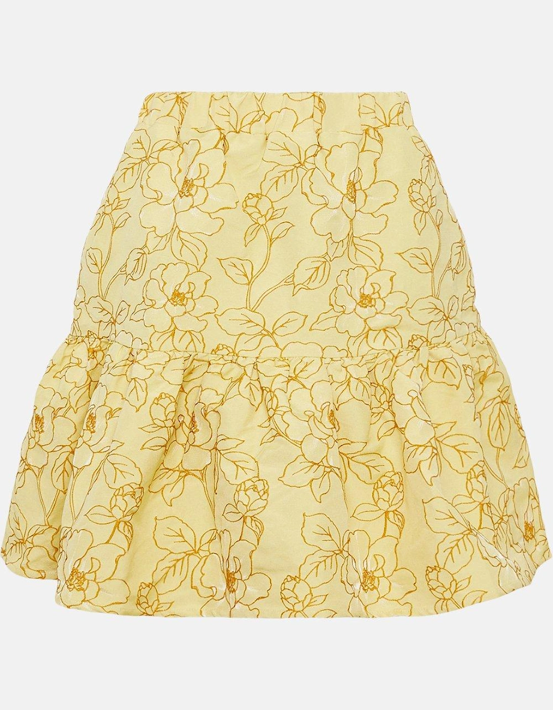 Elasticated Waist Jacquard Mini Skirt