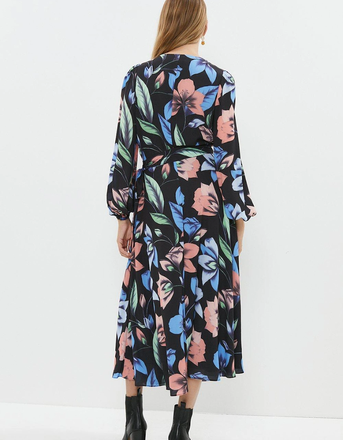 Printed Midaxi Wrap Dress