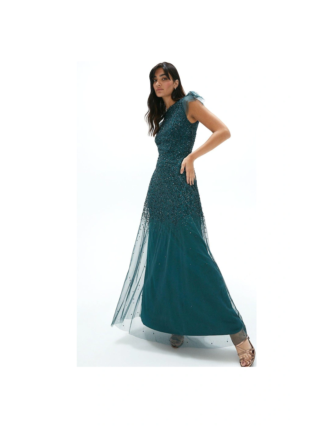 Angel Sleeve Sequin Maxi Dress, 5 of 4