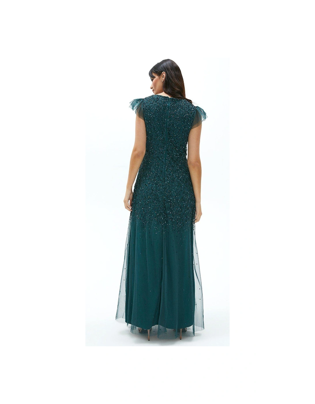 Angel Sleeve Sequin Maxi Dress