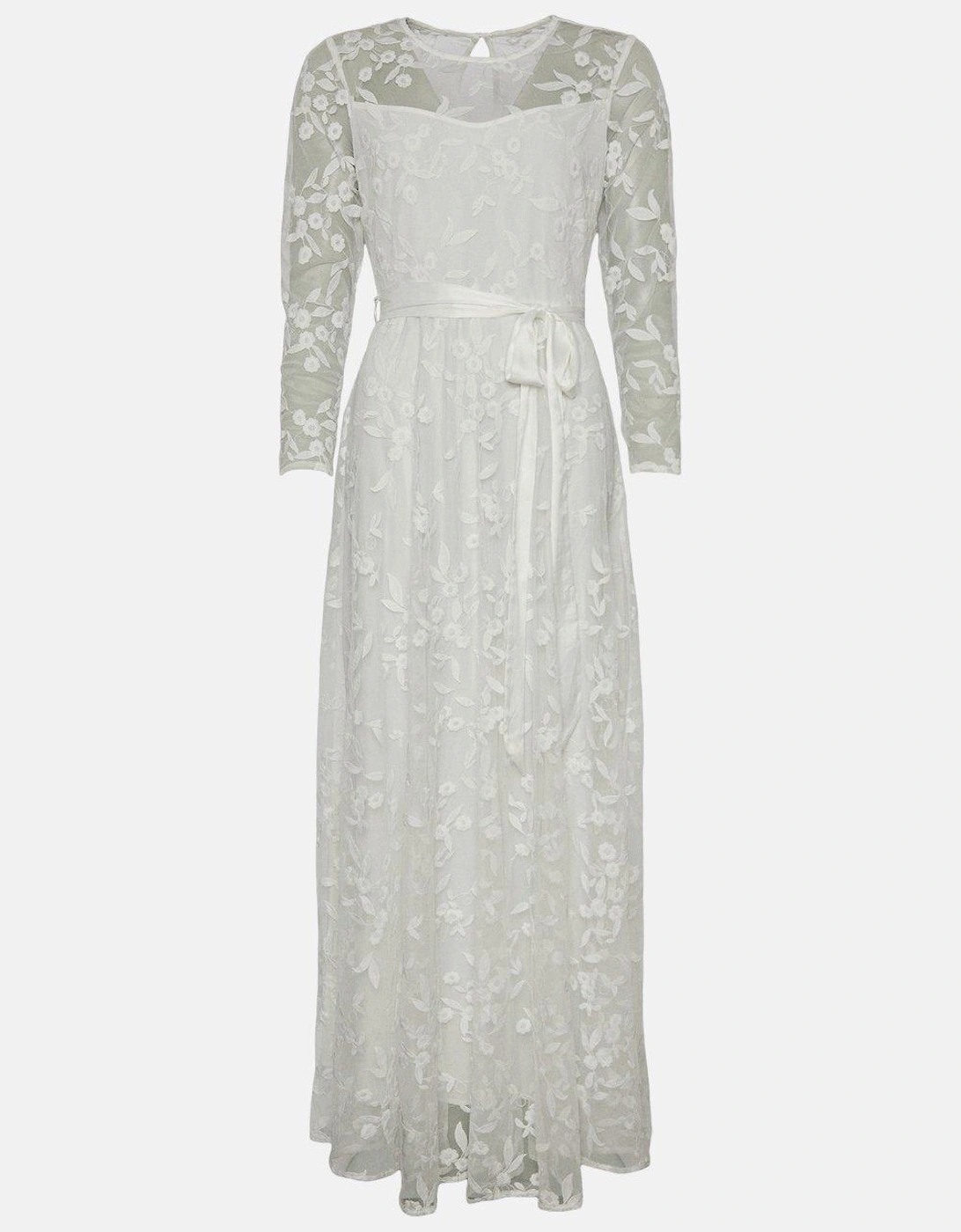 All Over Embroidered Long Sleeve Maxi Dress