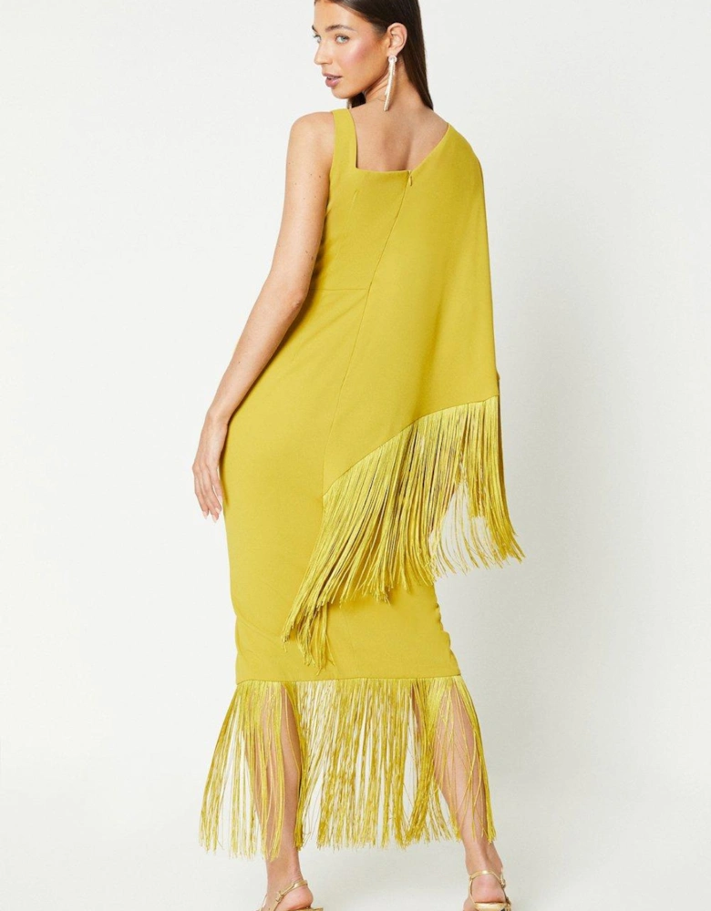 One Shoulder Dress With Fringing