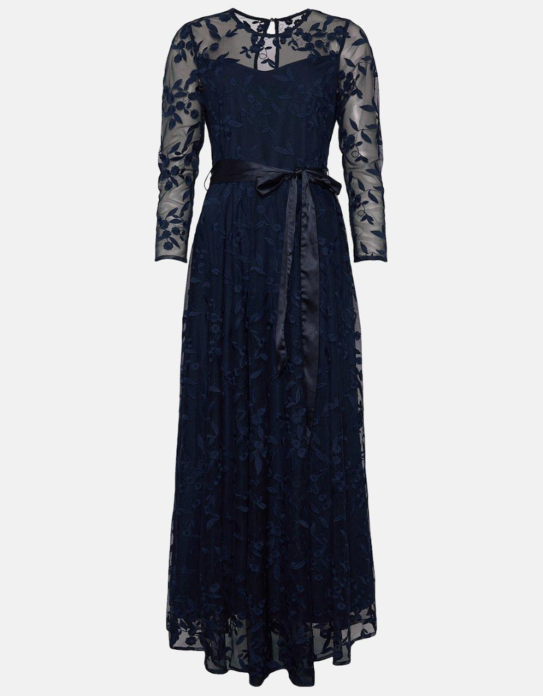 All Over Embroidered Long Sleeve Maxi Dress