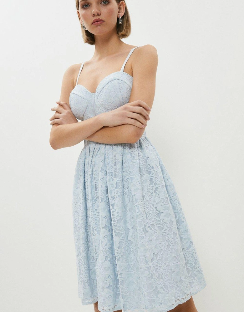 Lace Bustier Mini Dress