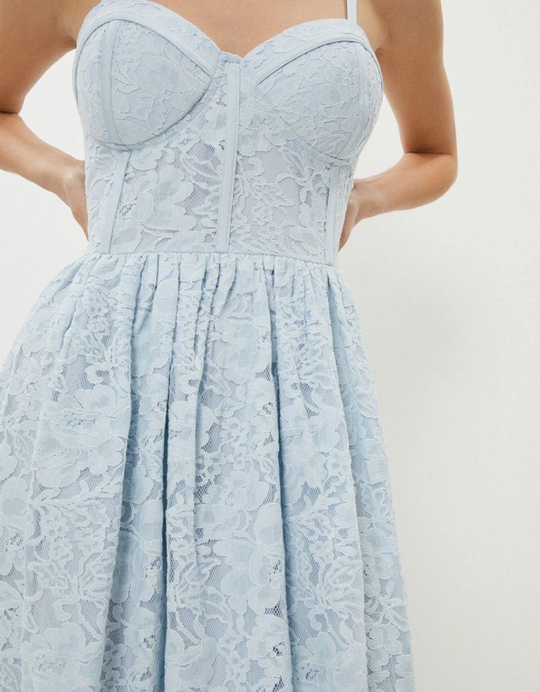 Lace Bustier Mini Dress