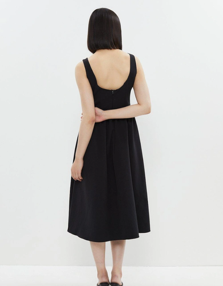 Premium Panelled Bodice Full Skirt Midi Dress
