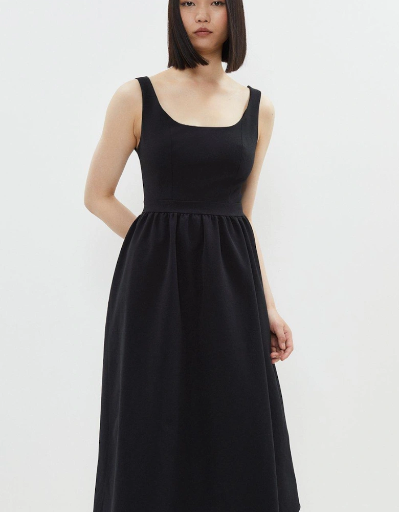 Premium Panelled Bodice Full Skirt Midi Dress