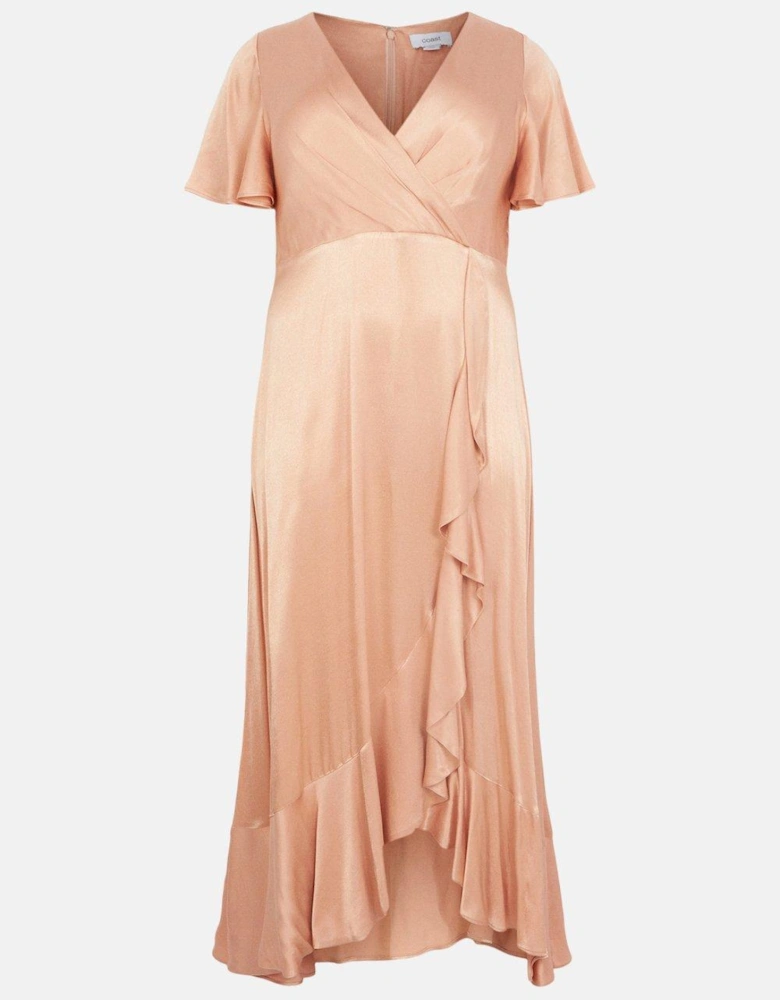 Plus Size Angel Sleeve Wrap Front Maxi Dress