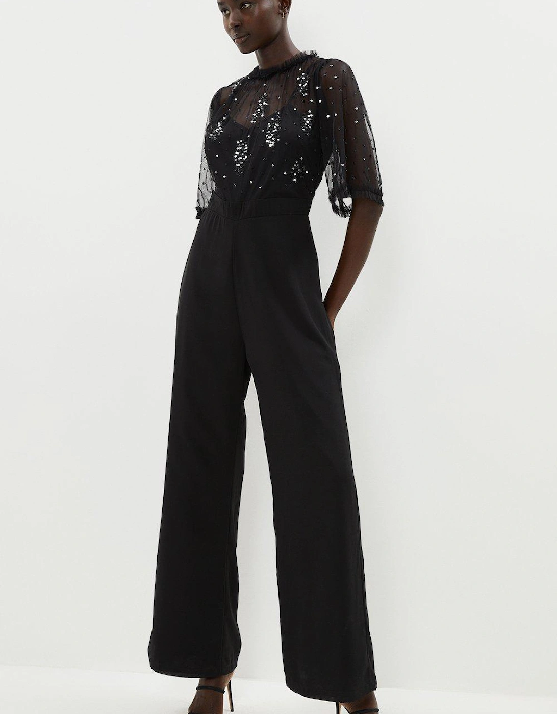 Embroidered Flare Sleeve Jumpsuit, 5 of 4