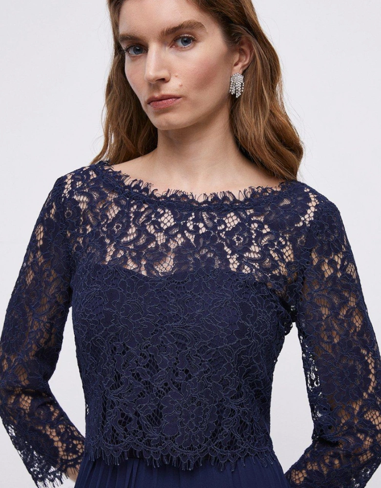 Removable Lace Top Two In One Bandeau  Bridesmaid Dress