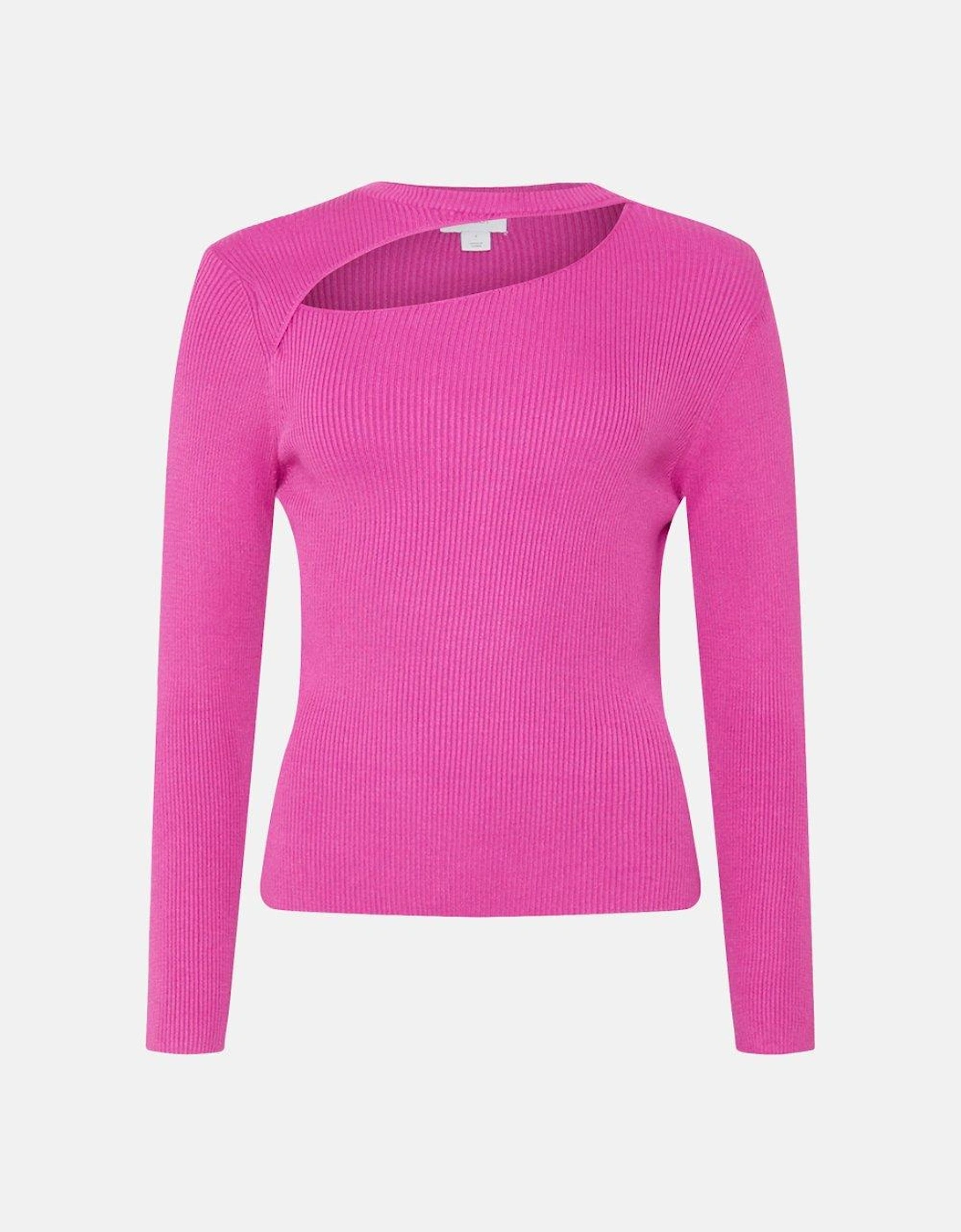 Cut Out Ribbed Knitted Top