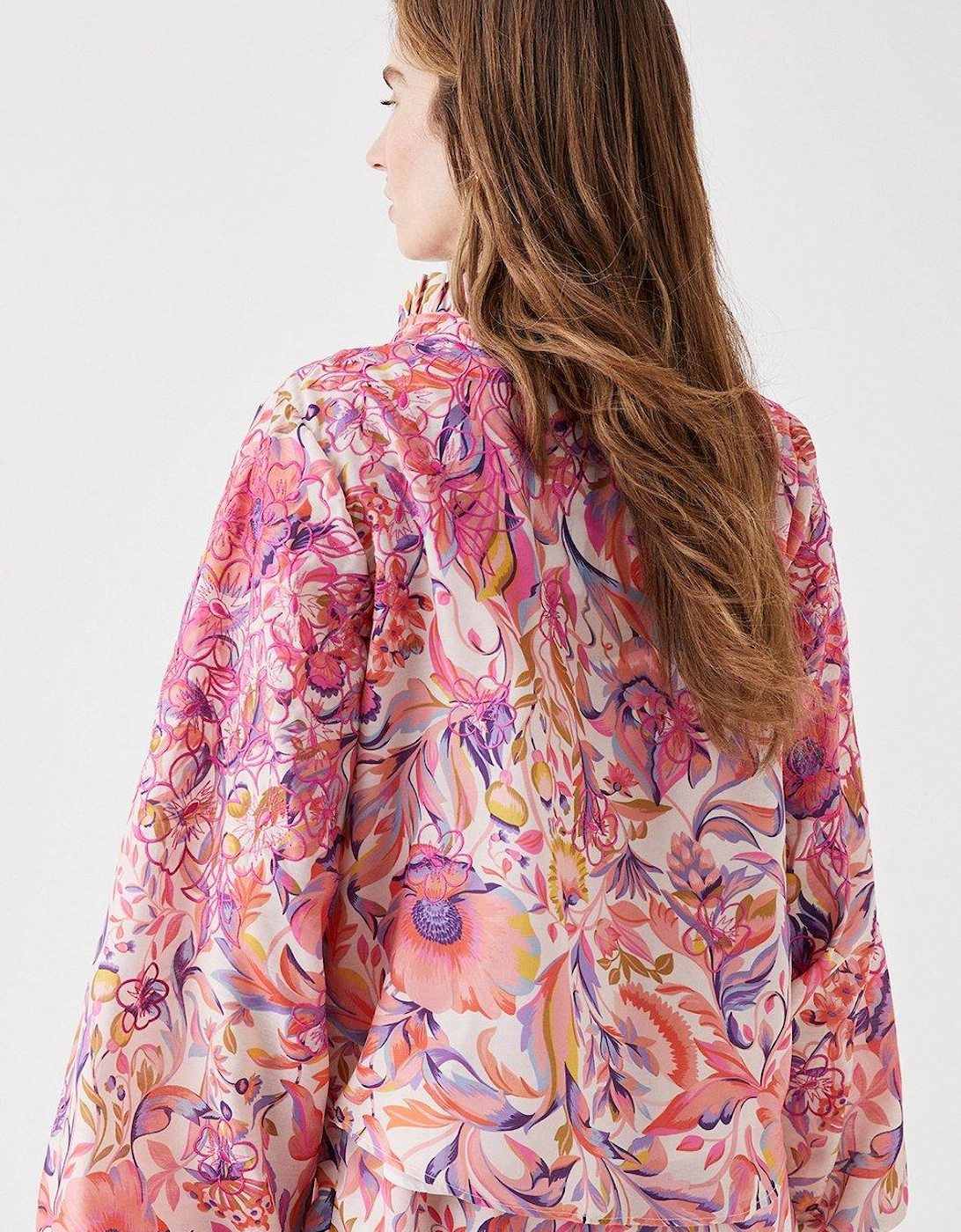 Alexandra Farmer Premium Printed Blouse With Embroidery