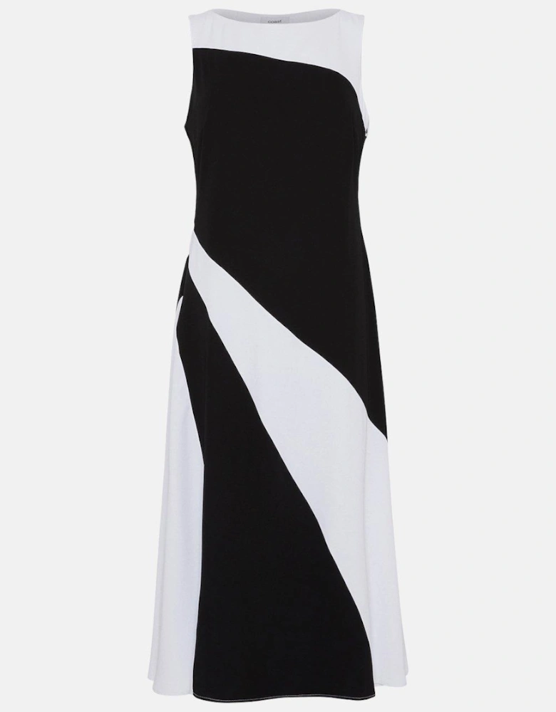 Angled Panel Midi Dress