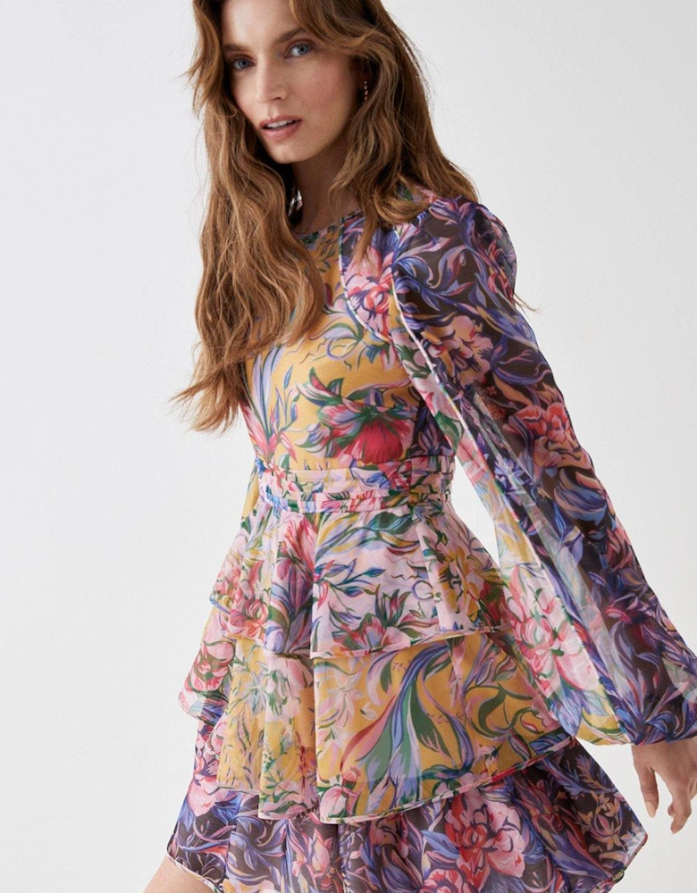 Alexandra Farmer Patchwork Print Mini Dress