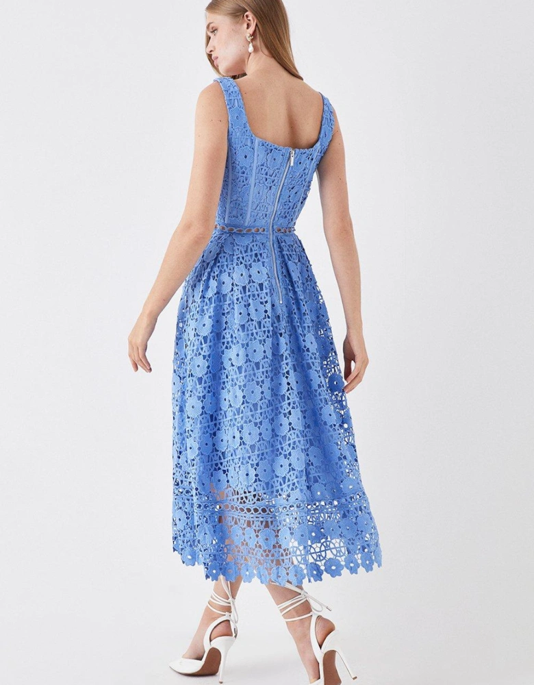 Lace Dress With Square Neck