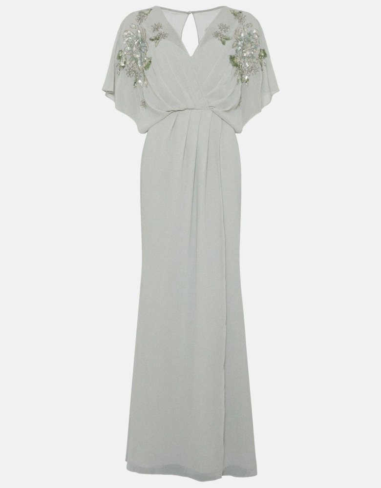 Wrap Top Sequin Kyoto Embellished Bridesmaids Maxi Dress