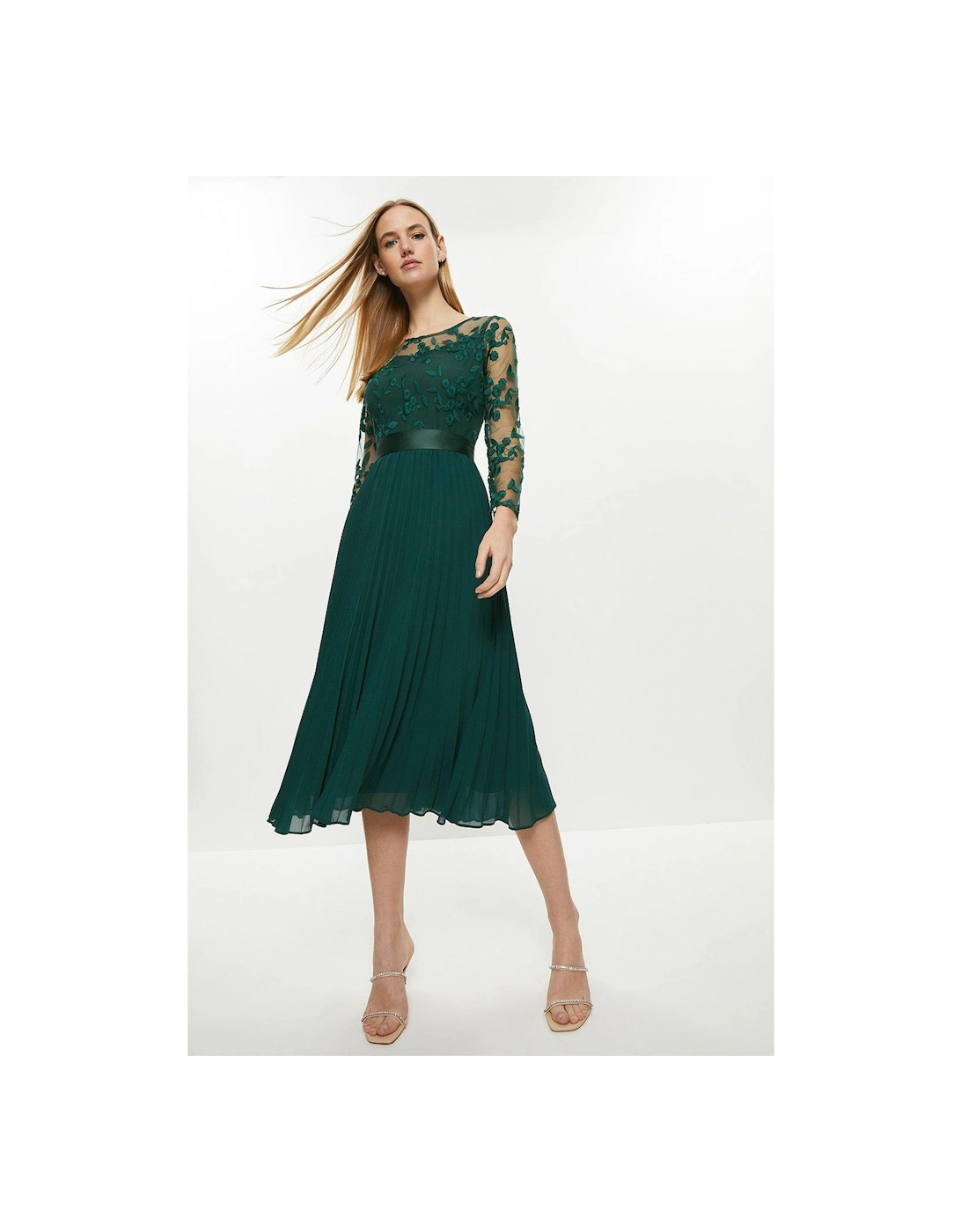 Embroidered Long Sleeve Midi Dress, 5 of 4
