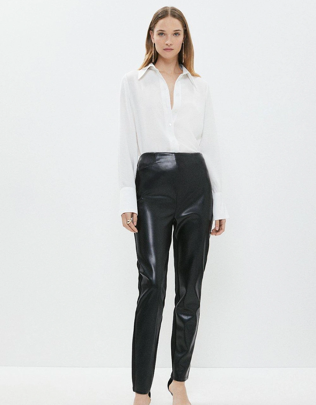 Faux Leather Front Ponte Back Legging, 5 of 4