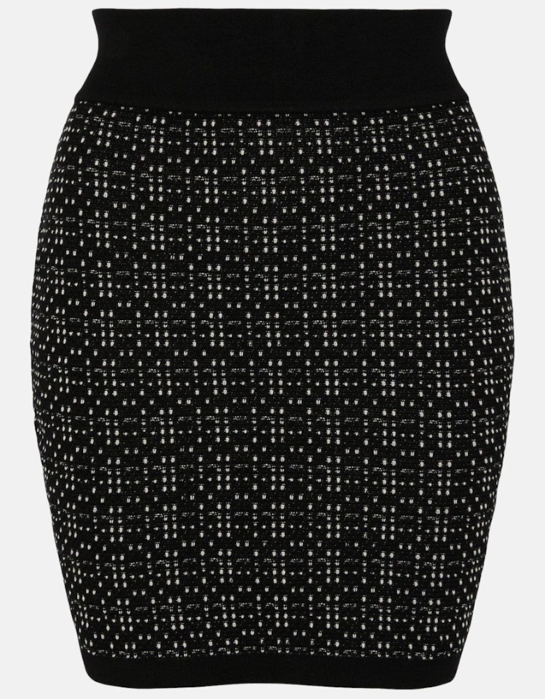 Tweed Knitted Chain Detail Skirt