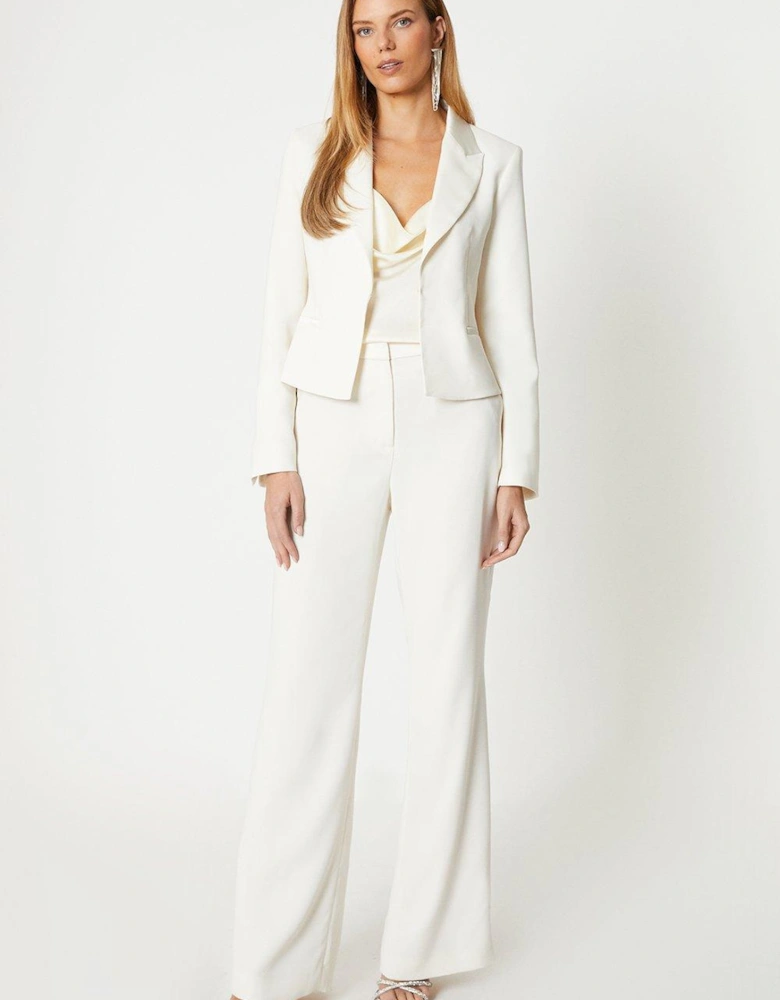 Tailored Satin Trim Blazer