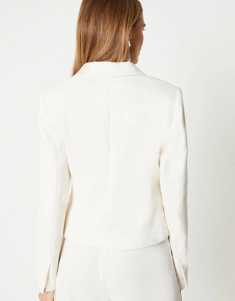 Tailored Satin Trim Blazer