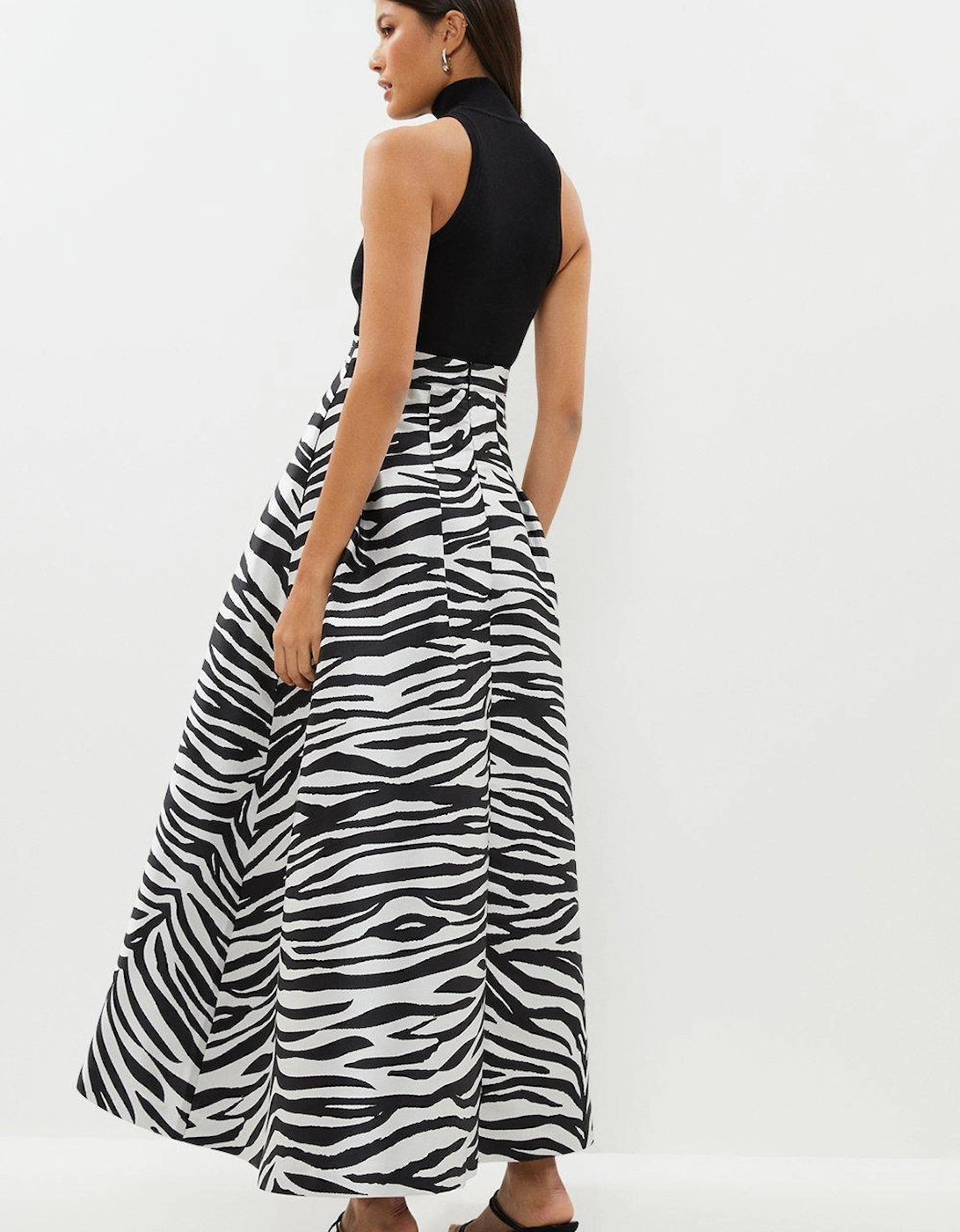 Zebra Jacquard Maxi Skirt