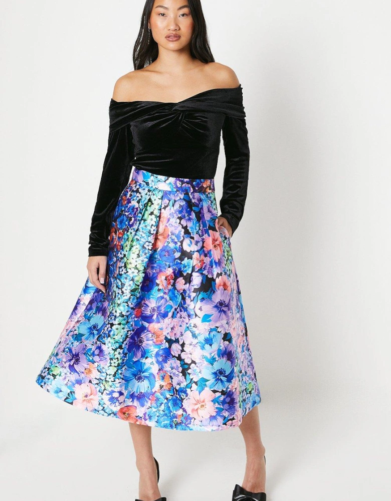 Petite Mesilita Twill Midi Skirt