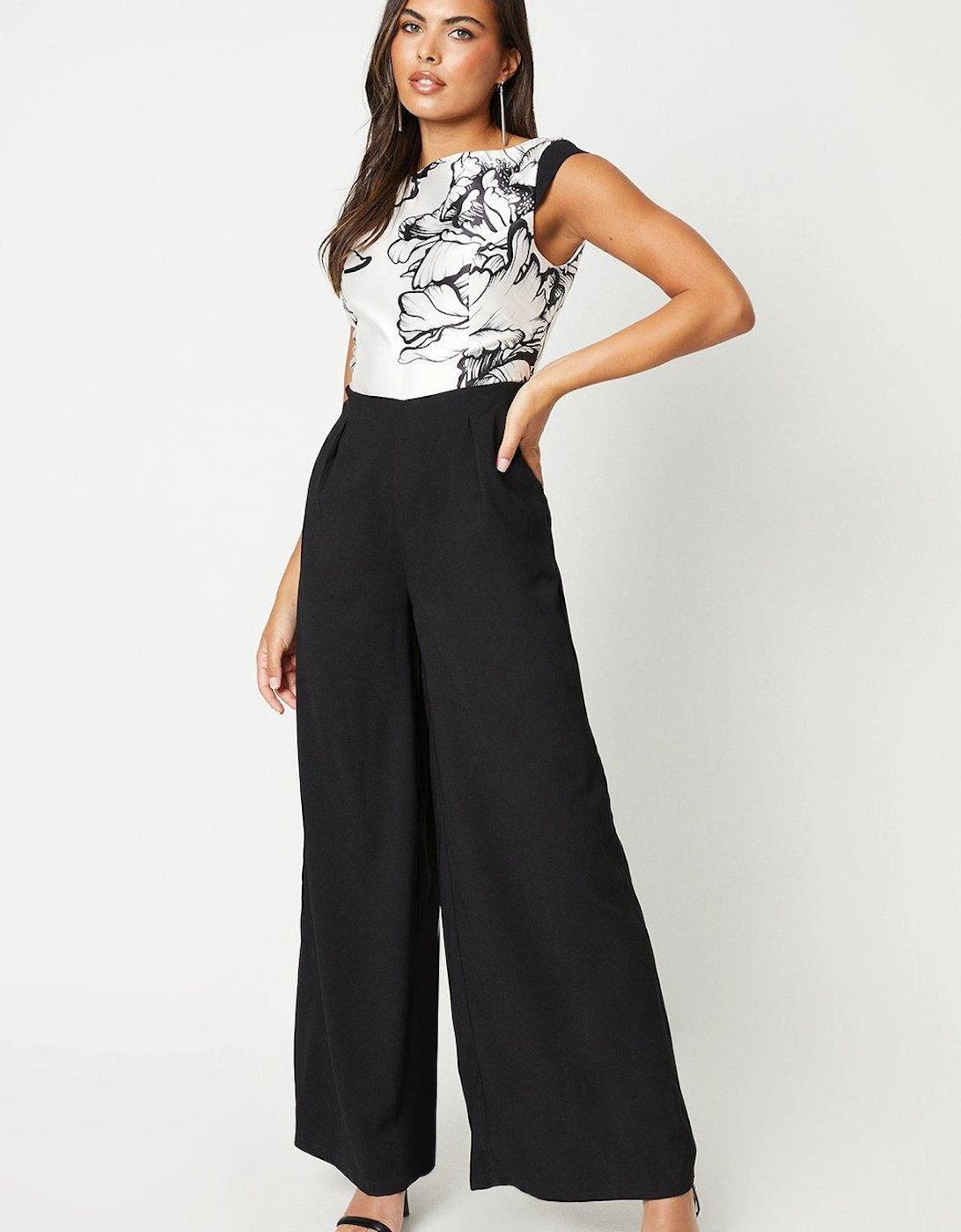 Floral Placement Bodice Wide Leg Jumpsuit, 5 of 4