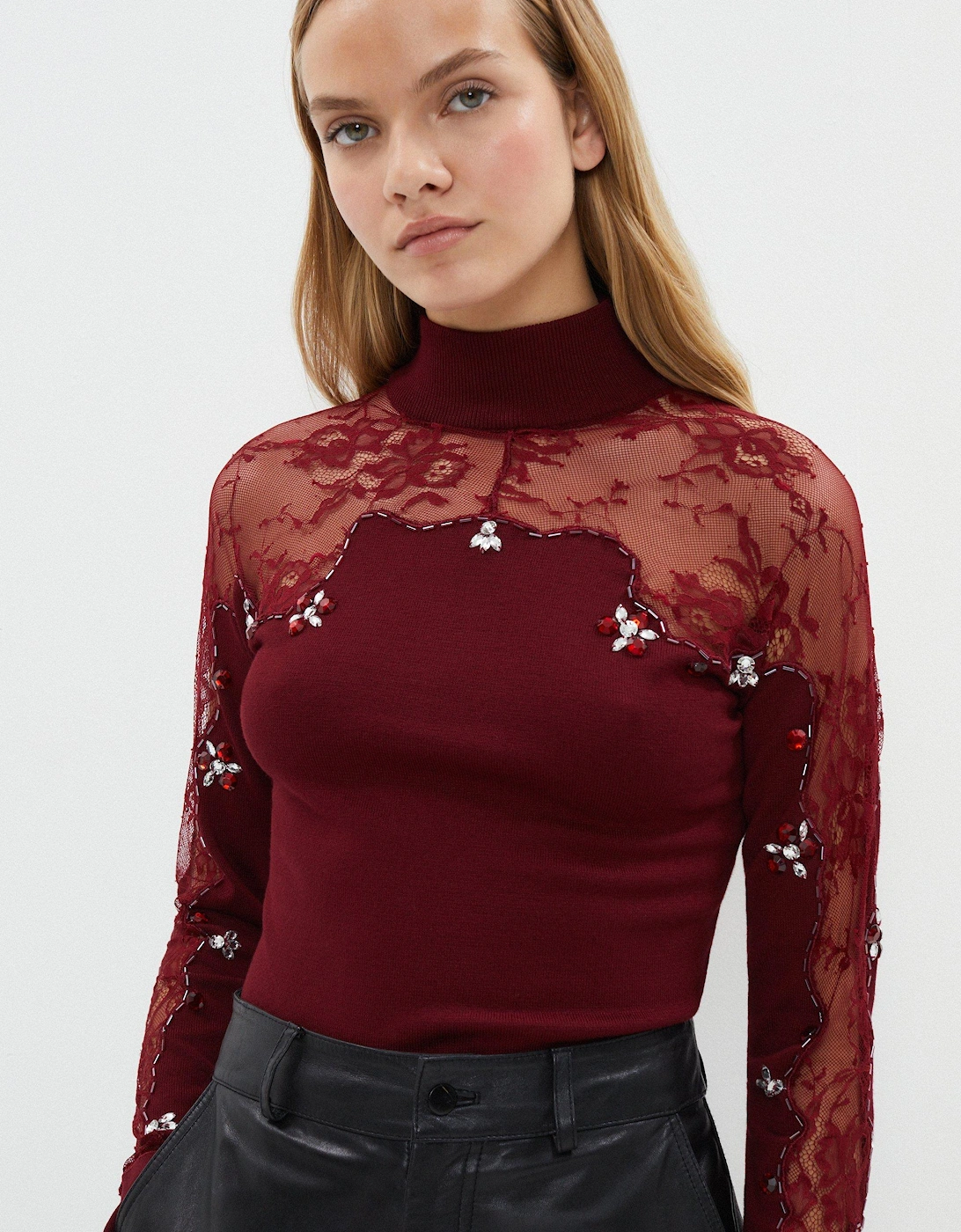 Lace Insert Beaded Jumper, 5 of 4