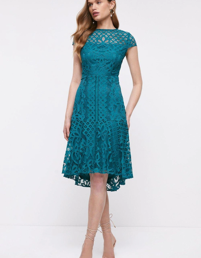 Capped Sleeve Lace Dress