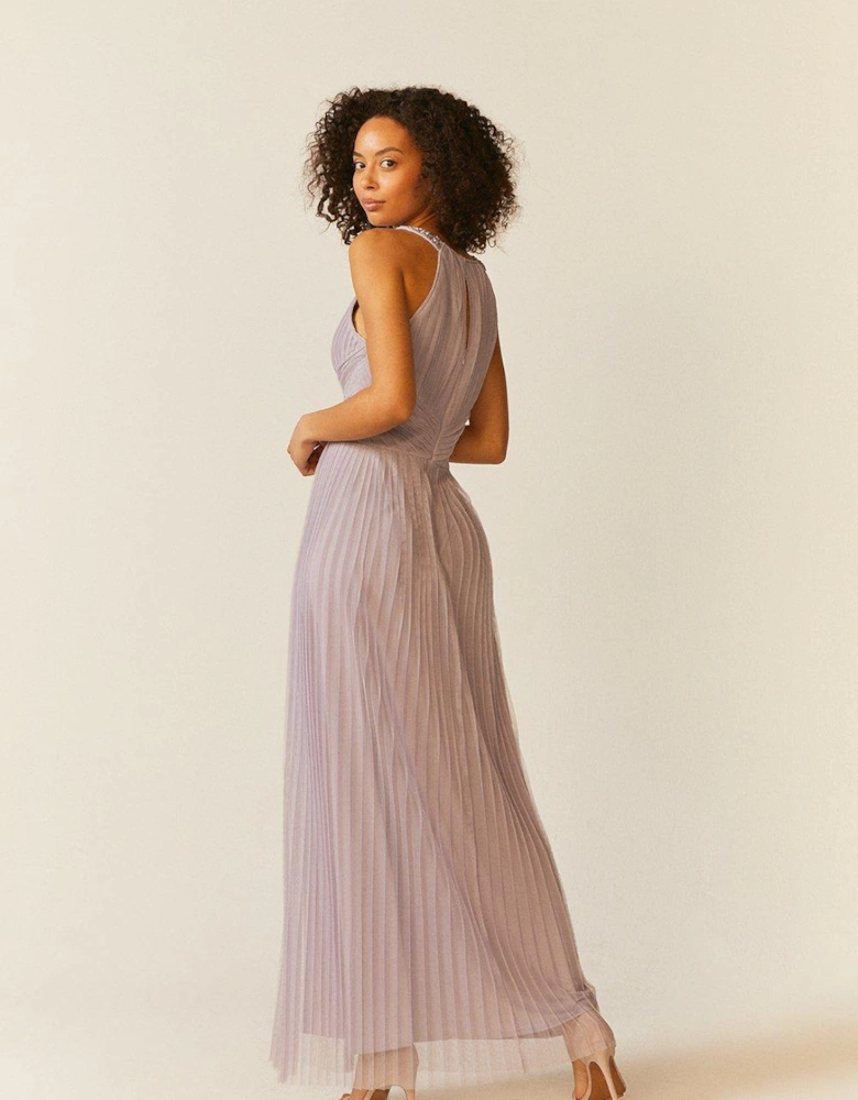 All Over Pleated Maxi Dress