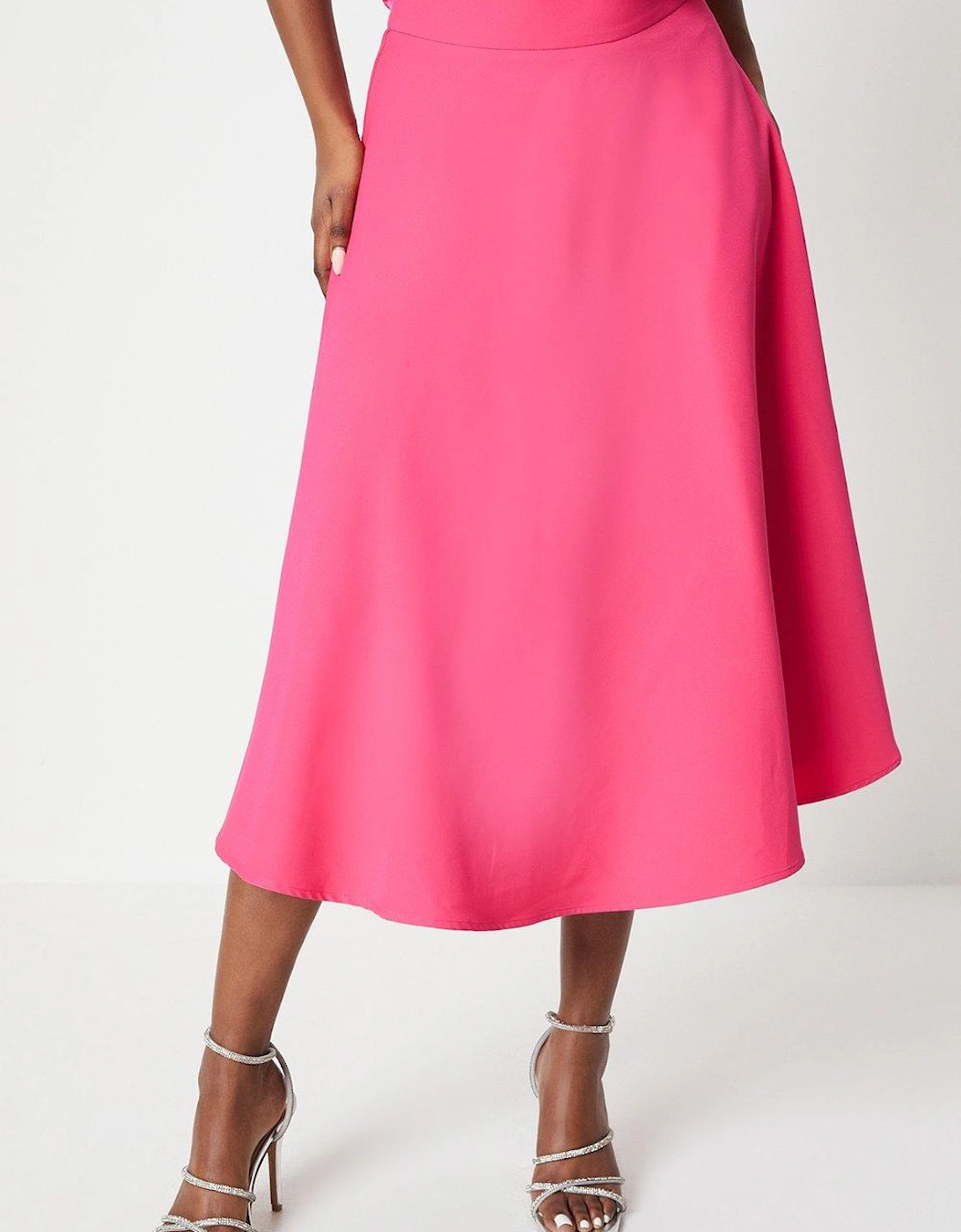 Crepe Full Midi Skirt