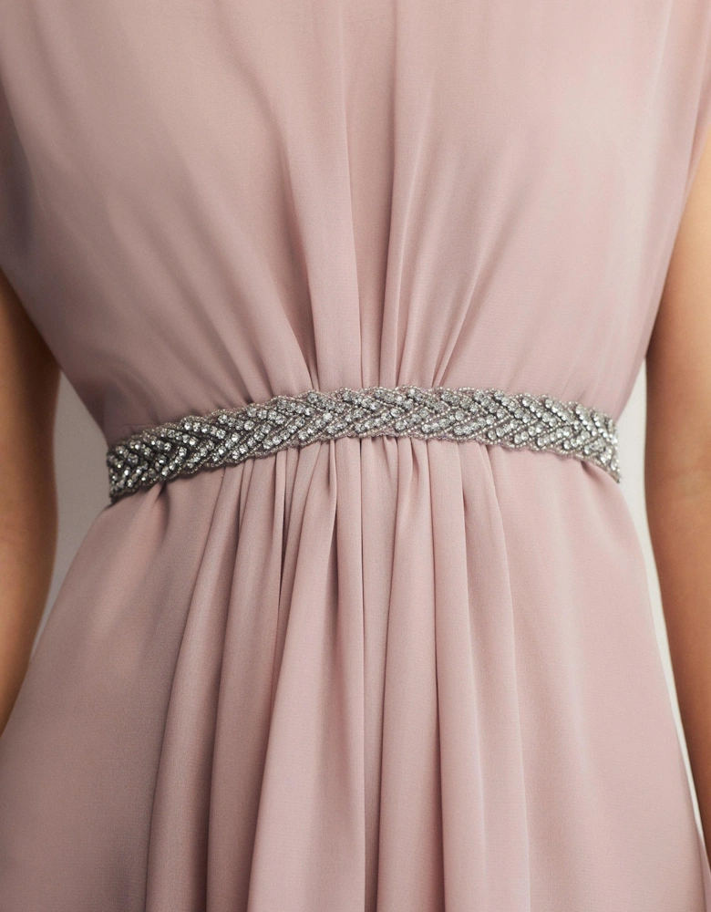 Embellished Belt Midi Dress