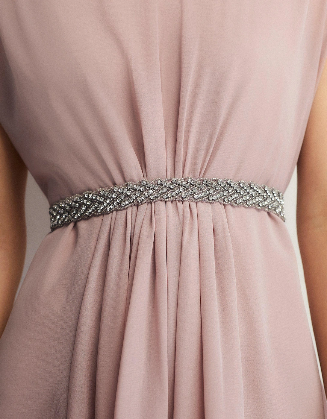 Embellished Belt Midi Dress