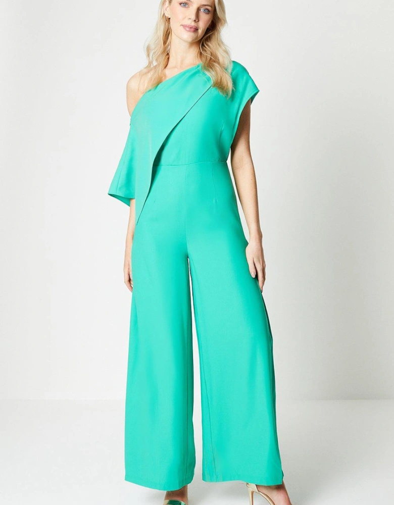 Drape One Shoulder Wide Leg Jumpsuit